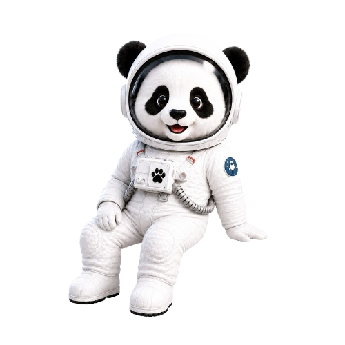 Boosty panda mascot sitting on the card